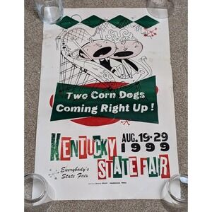 Vintage 1999 Kentucky State Fair Roller Coaster  Poster Hatch Show Print 90s Art